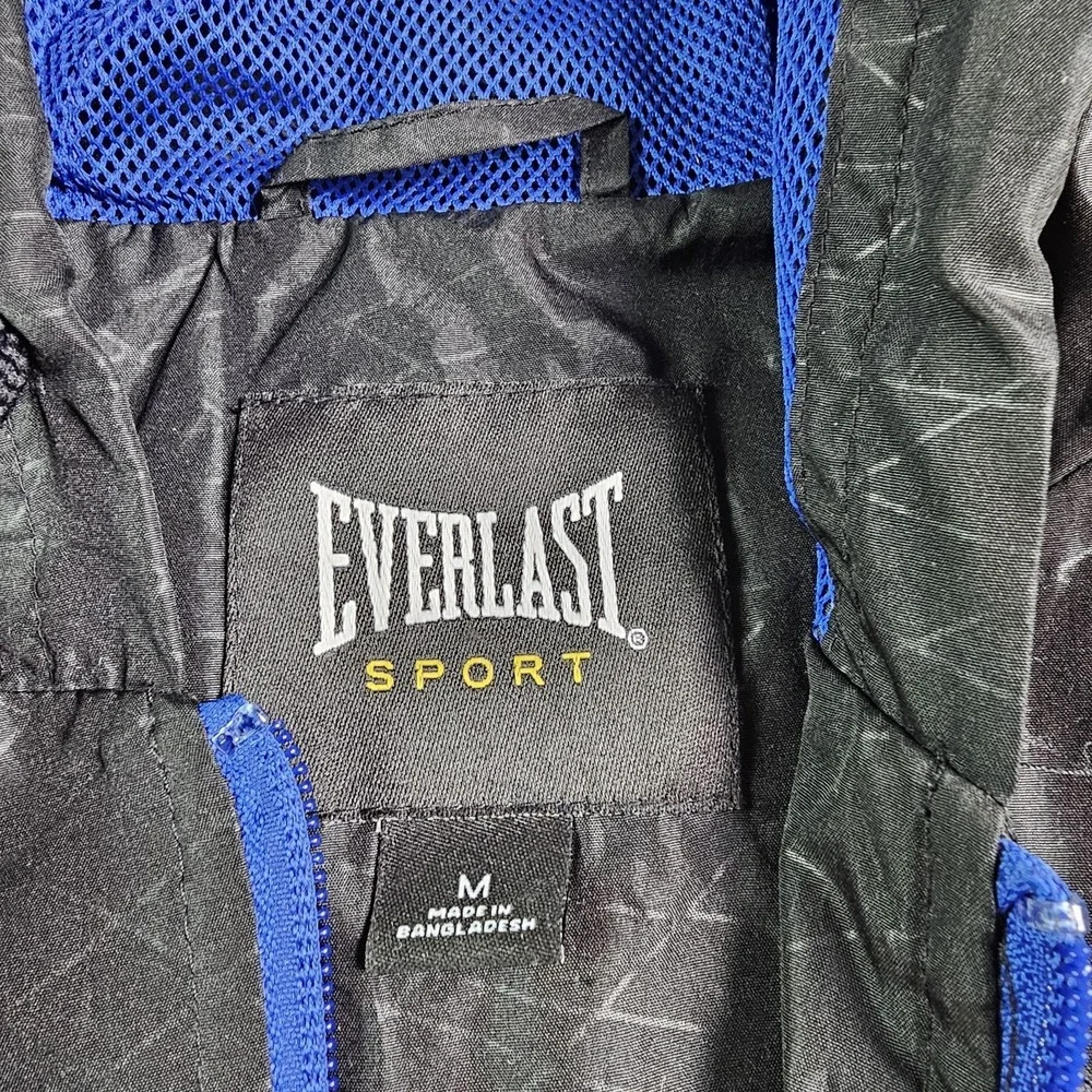 EVERLAST SPORT Jacket Mens Medium pockets Black‎ Blue Active Workout Gear